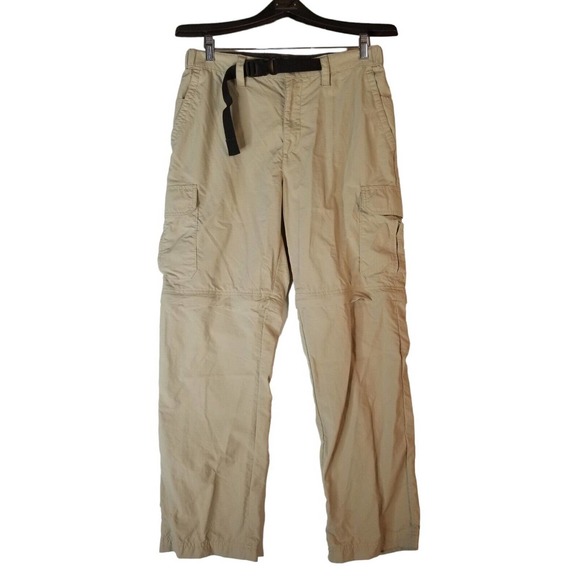 Croft & Barrow gray Belted Khaki Cargo convertible travel pants Men's Size 32x30 - Picture 1 of 8